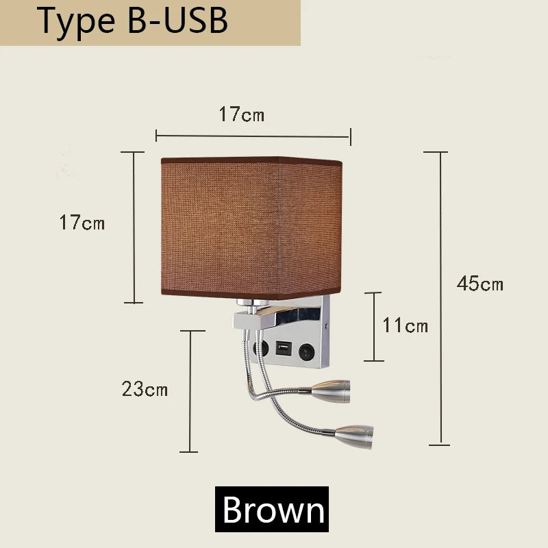 lampe murale moderne beige chrome toile lin interrupteur spot e27 cuisine chambre coucher entrée