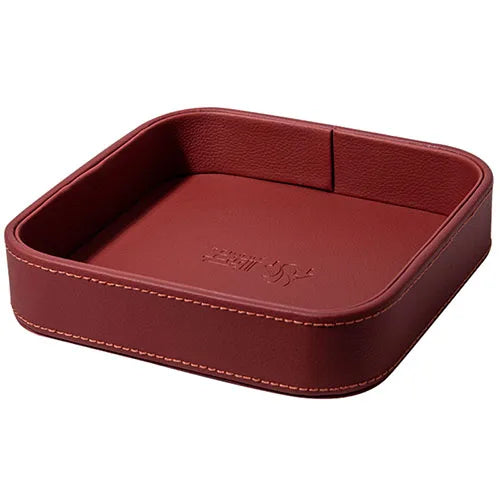 plateau rangement cuir orange grained moderne articles divers respectueux environnement 20cm 20cm 4.5cm