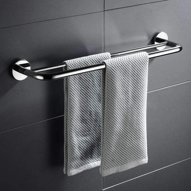 porte serviettes mural double acier inoxydable noir argenté doré moderne électroplaqué fixations serviettes