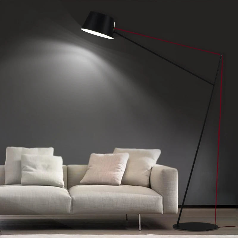 lampe sol moderne noir rouge led éclairage intérieur minimaliste vintageTouchable Interrupteur Marche Arrêt