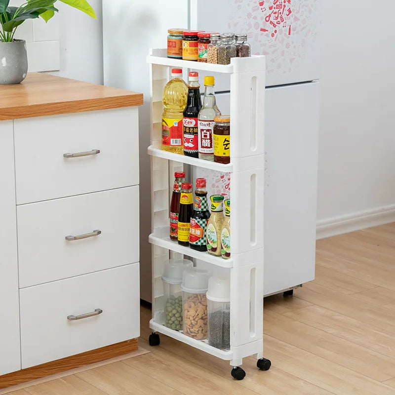 chariot rangement blanc moderne plateaux roulettes support cuisine respectueux environnement