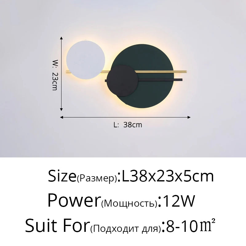 lampes murales décoratives modernes LED noir blanc vert foncé orange éclairage ambiance chambre salon