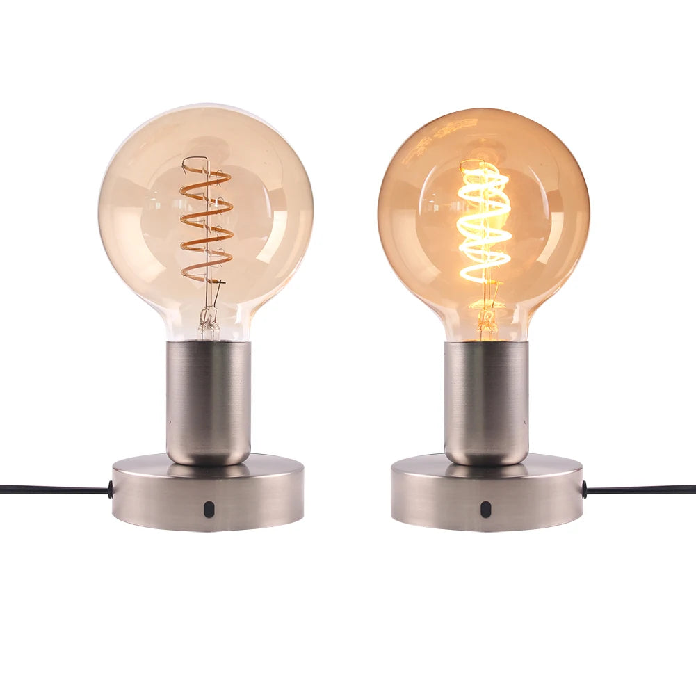 lampe table moderne noire interrupteur bouton compatible EU US led chambre coucher