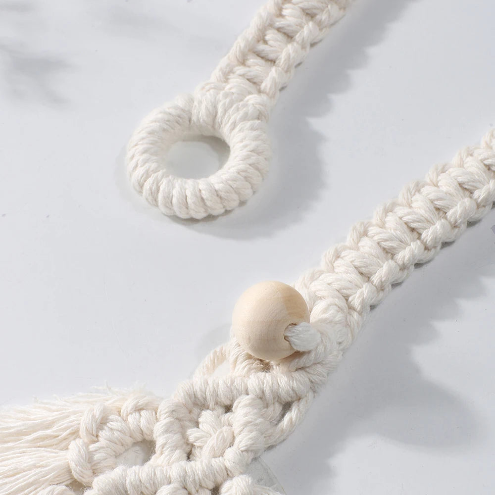 rideaux boho chic macramé franges blanc accessoires fenêtre deco chambre salon echangement fixations