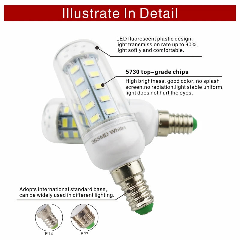 ampoule led maïs blanc chaud e27 décoration lustre maison moderne luminaire intérieur haute puissance