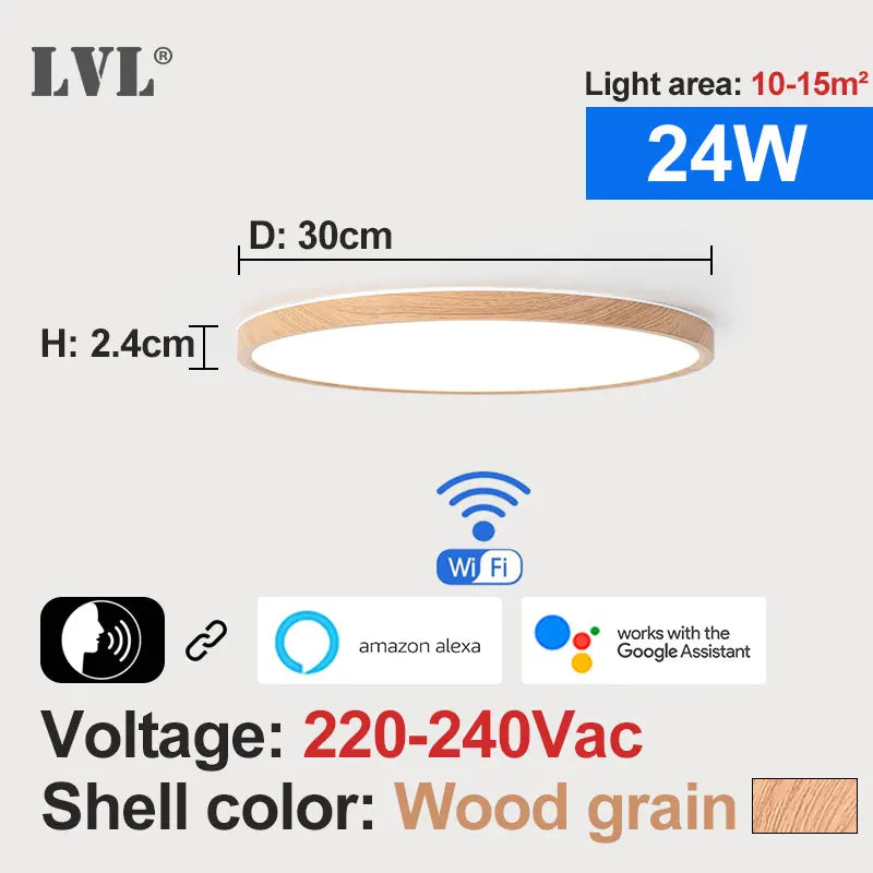 plafonnier led moderne blanc opalescent intensité variable wifi application commande vocale