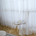 rideau tulle brodé fleur transparent classique 100cm 200cm polyester chambre maison