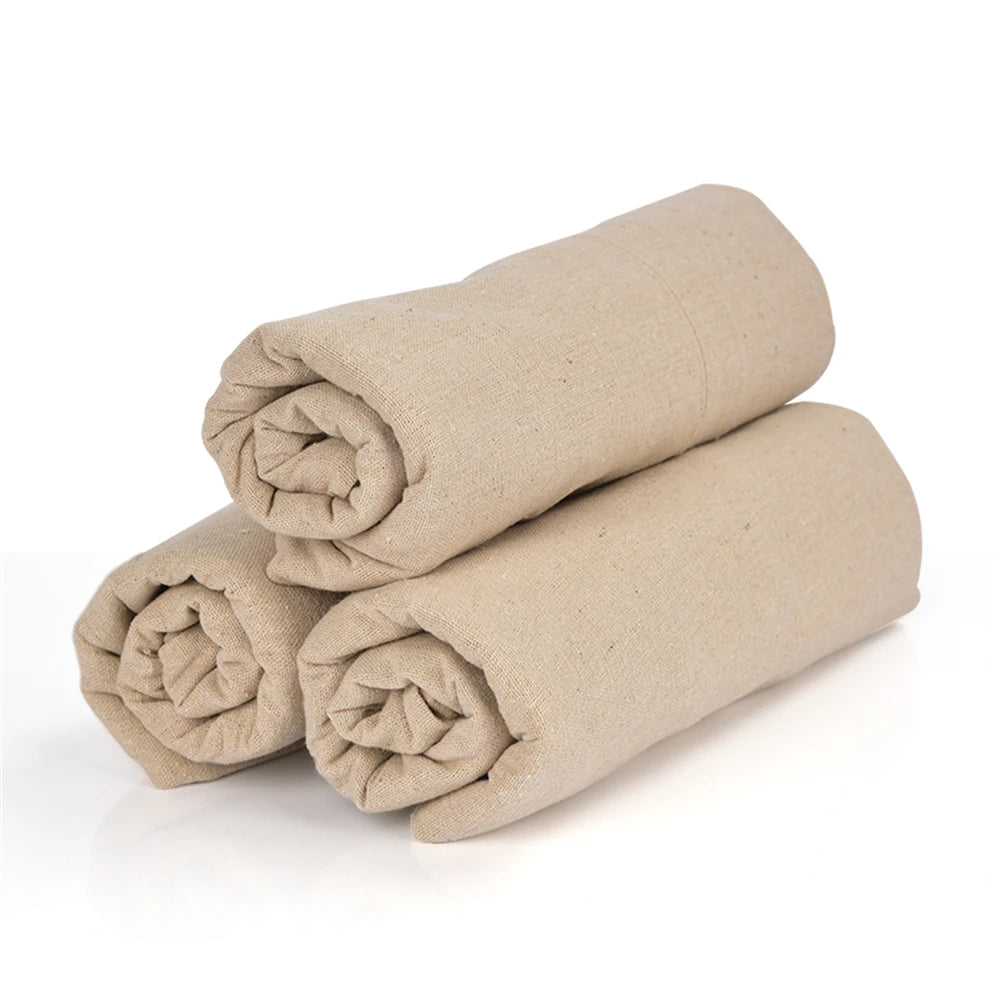 tissu lin crème rustique surface travail poterie 1.5m 1m bords effilochés