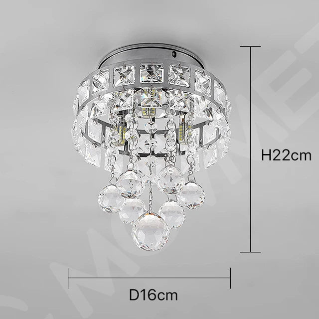 lustre moderne cristal transparent argenté plus 20 ampoules led monté surface