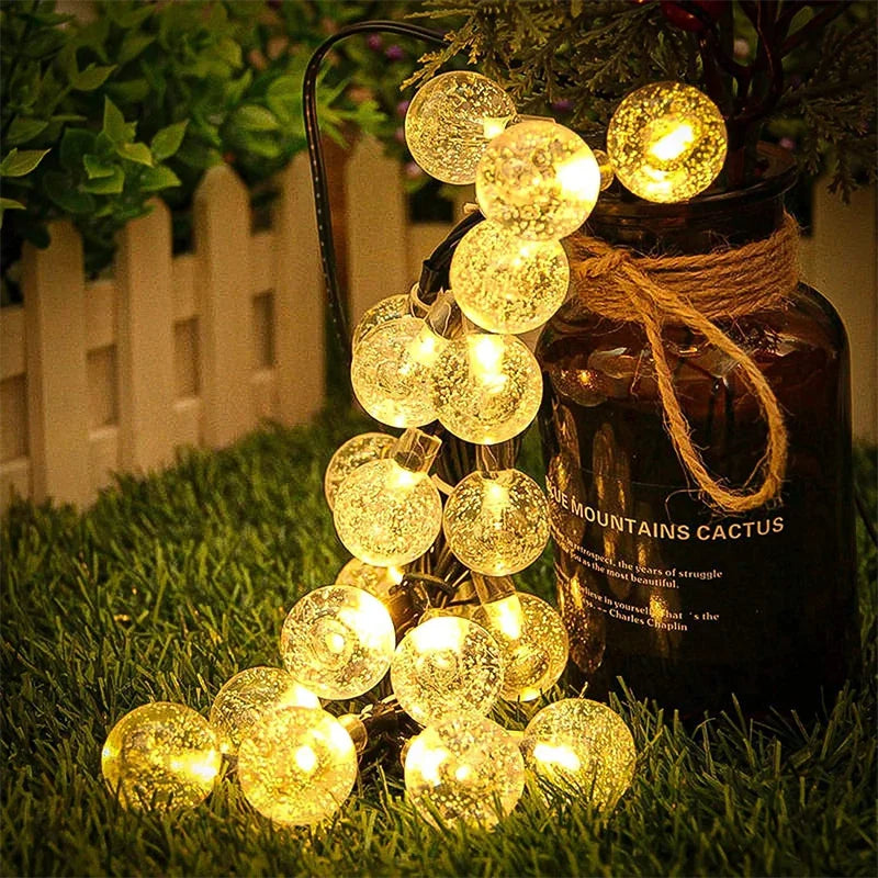 guirlande solaire étanche 11m 60leds multicolore autoinstallation extérieure festive led