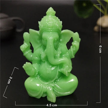 statue ganesha résine vert clair sculpture détaillée dieu hindou traditionnelle décoration maison jardinéléments décoratifs