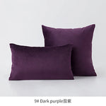 housse coussin violet velours doux décoration canapé chambre lit moderne unis 30x50cm 45x45cm