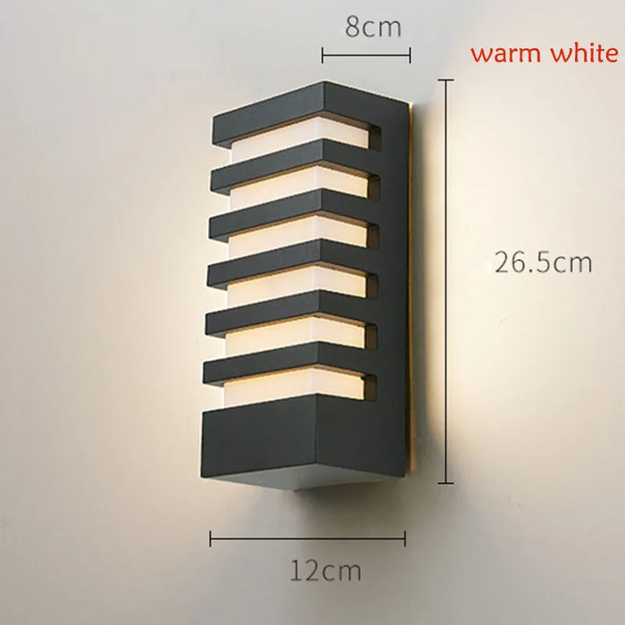 applique murale led moderne impermeable aluminium noir ligne horizontale exterieur jardin véranda