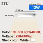 plafonnier led moderne blanc 220v 12w 18w 24w 32w 5000k 2000lm 30m²