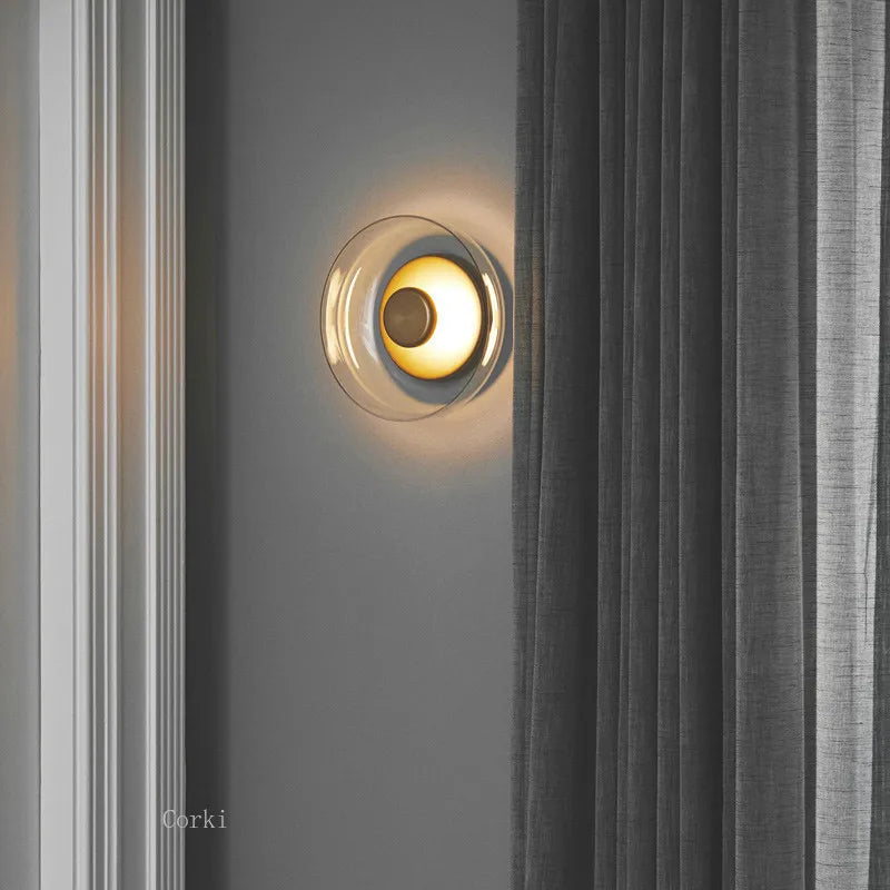 applique murale led verre moderne blanc doré élégante flux lumineux 249 2000