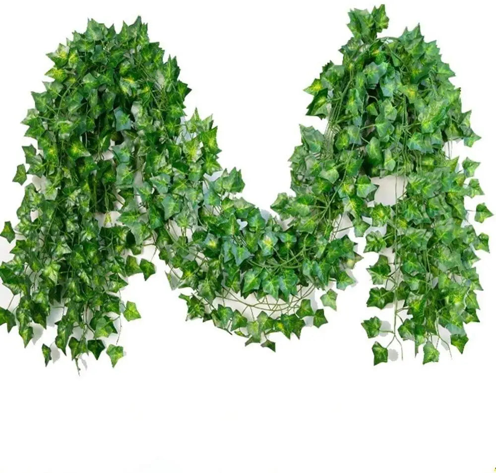 guirlande lumineuse feuilles artificielles 100 led extérieur moderne décoration mariage jardin vert blanc