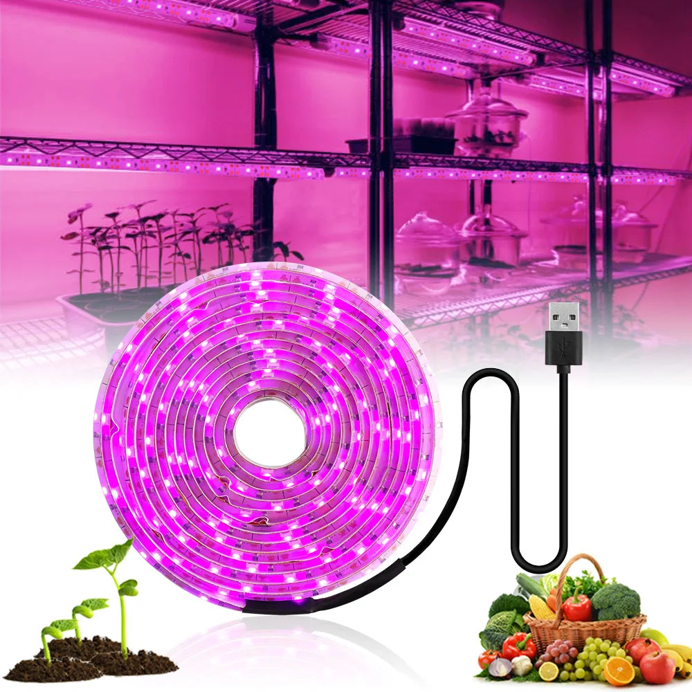 ruban led violet full spectrum 5v usb 3m 2m 1m 0.5m culture végétale moderne