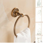 ensemble quincailleries bain bronze ornements floraux classique porte serviettes crochets fixations murales