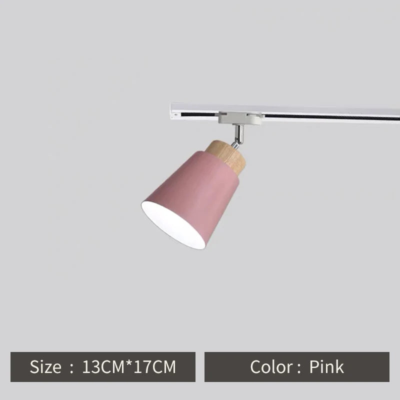 Spot lumineux conique moderne multi couleurs bleu gris jaune vert rose led éclairage rail