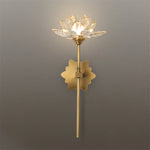lampe murale or fleur lotus cristal moderne élégante entrée chambre coucher éclairage quotidien fixée