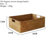 panier tissé marron clair rustique rangement stockage kitchen organizer respectueux environnement