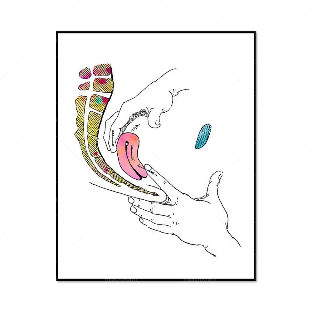 L'image montre une représentation graphique abstraite de mains qui se tiennent et interagissent avec un élément coloré au centre.