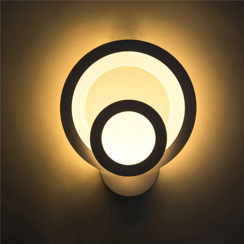 lampe murale moderne blanc circulaire minimaliste industrielle fixée mur LED