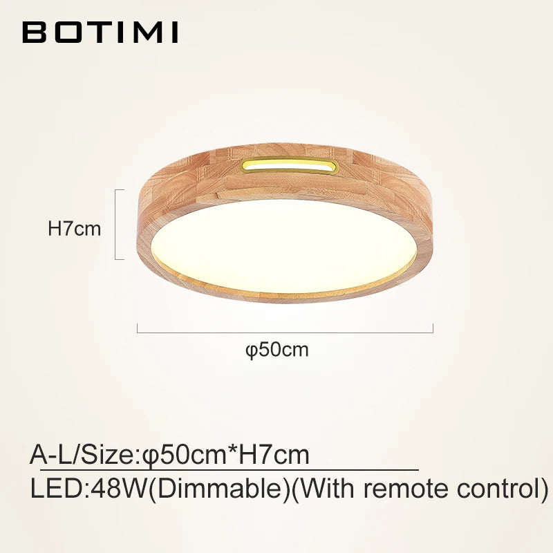 plafonnier moderne bois naturel finition lisse éclairage quotidien télécommande led minimaliste