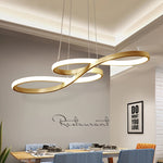 Suspension lumineuse moderne or blanc noir contemporain fixée chaînes