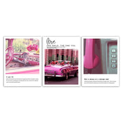 toile aquarelle voiture rétro téléphone rose décoration nordique tableaux gris coussins motifs graphiques