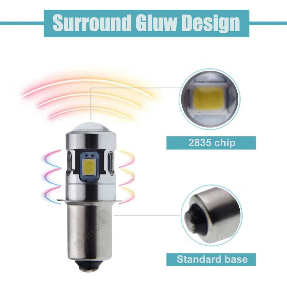 ampoule led p13.5s 12v 500lm argenté moderne lampe poche torche projecteur remplacem