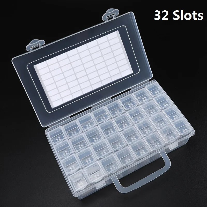 boîtes rangement transparentes compartiments modernes poignée pratique 32pcs 40pcs 48pcs 56pcs 64pcs