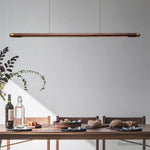 lampe suspendue bois marron foncé moderne finition brillante câbles noirs 18w 249 2000lm chambre