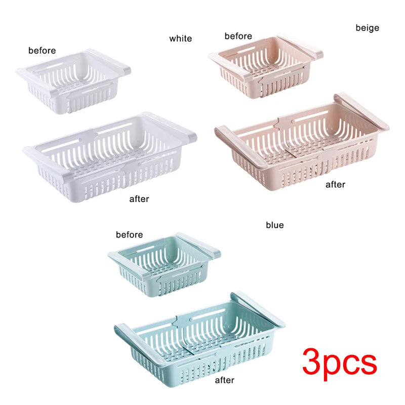 paniers rangement réfrigérateur blanc perforés moderne adhésif pratique kitchen organizer kitchen accessories