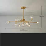 suspension lumineuse moderne or blanc sphères translucides structure métallique interrupteur tactile led