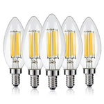 ampoule led filament doré effet bougie transparente vintage 360° blanc chaud 2700K