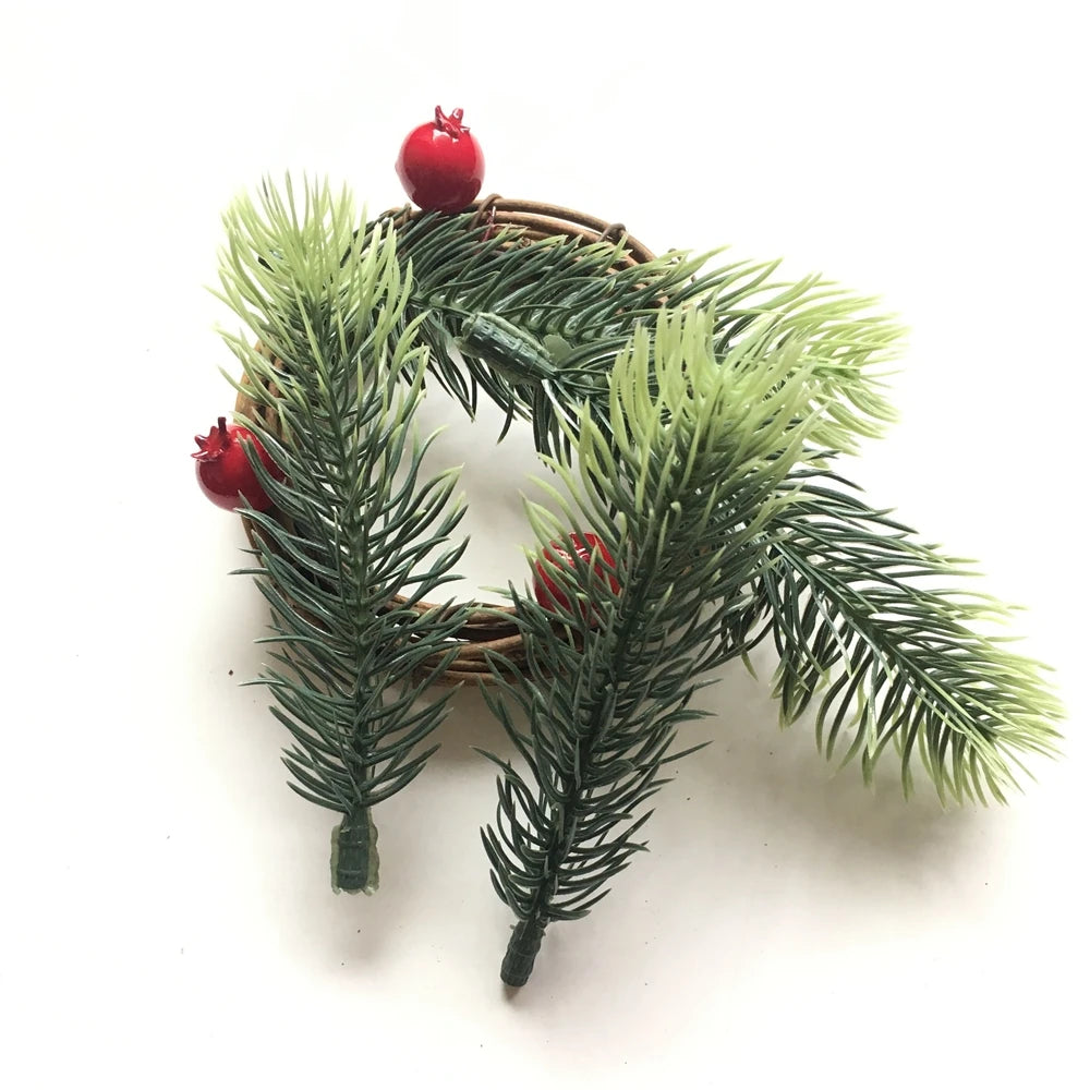 décoration intérieure branche artificielle sapin feuilles vert naturelle clips diy 50 pièces festive mariage