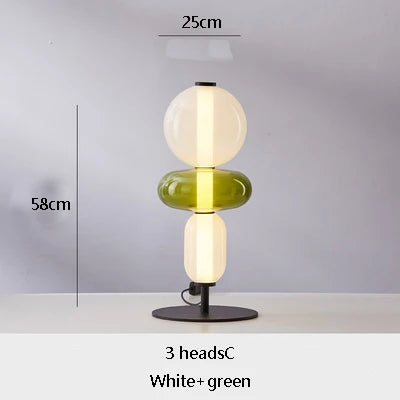 lampe sol moderne rouge blanc doré pied stable minimaliste vitrail led translucent