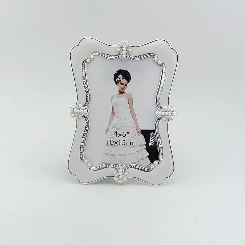 cadre photo blanc bordure décorative classique élégant 4x6 5x7 papier noirintérieur