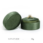 boîte rangement bague velours classique vert beige bleu 5x5x4cm double anneau