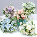 bouquet fleurs artificielles rose clair blanc bleu vert decoration maison classique romantiqueintérieurévénementmariage