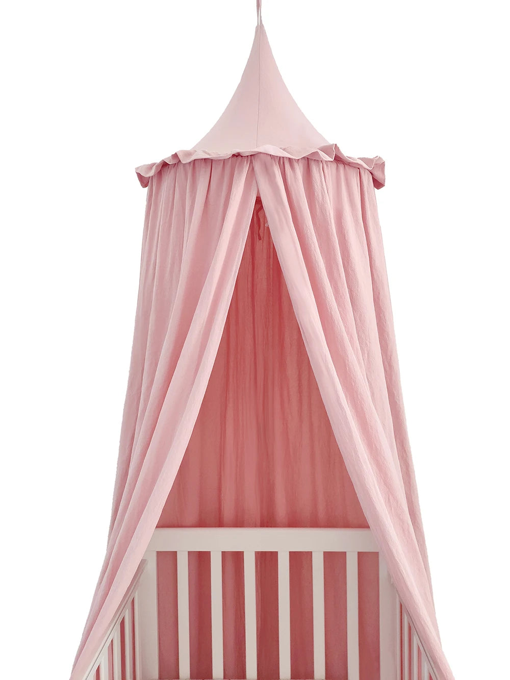rideau lit bébé rose clair classique 100 coton unisexe solide texture légèrement rugueuse