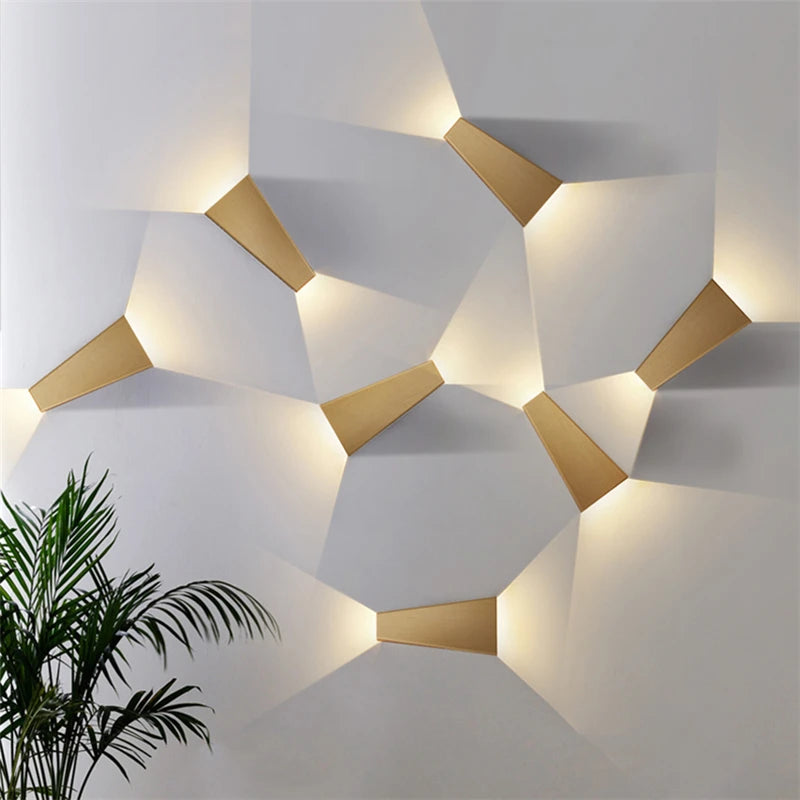 Applique murale LED moderne or blanc noir contemporaine fixée mur 610W