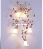 applique murale led florale blanc rose beige romantique classique fixée mur
