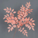 Bouquet artificiel feuilles simples moderne vase transparent hauteur 92cm rouge foncé vertclair blanc