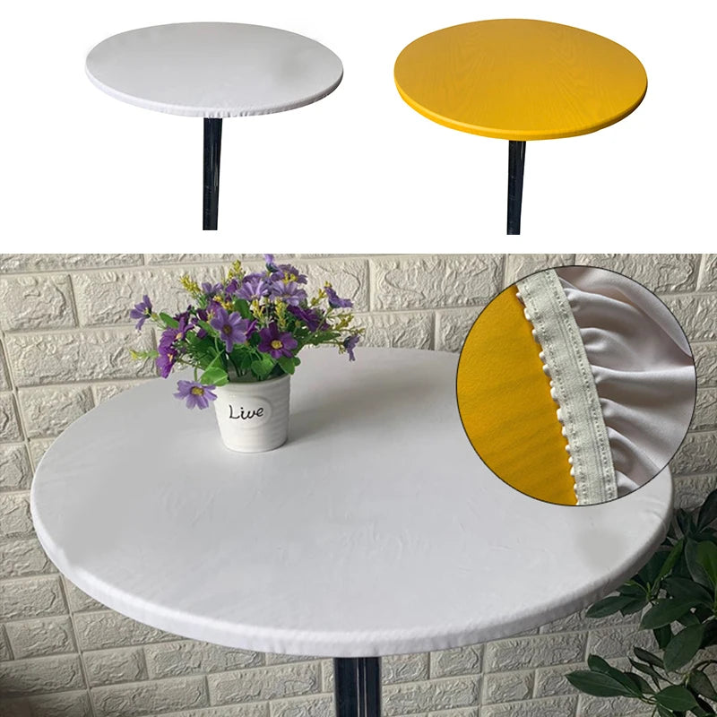 nappe table ronde moderne imperméable polyester couleur blanc jaune marron noir