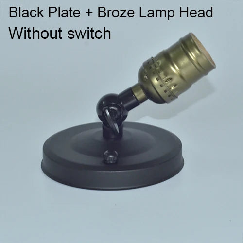lampe table vintage bronze noir effet vieilli interrupteur mural fixe vis