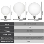 Ampoule LED blanc opale E27 moderne 2700K 6500K G95 G125intérieur salon chambre coucher
