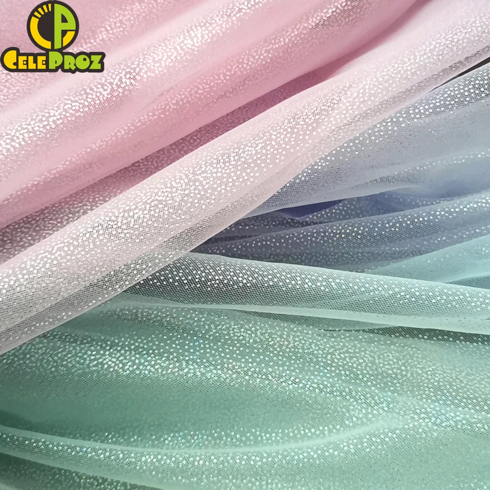 tissu polyester tulle pailleté rose clair blanc gris vert moderne décoration bricolage accessoire couture