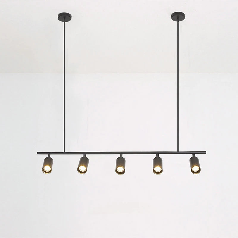 suspension lumineuse moderne noir doré tête brillante métal poli minimaliste